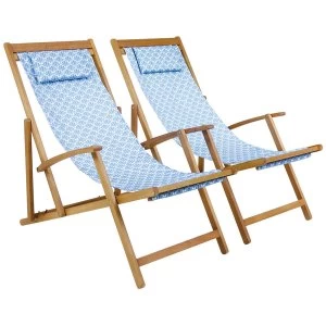 Image of Charles Bentley Deck Chair Pair - Seashells