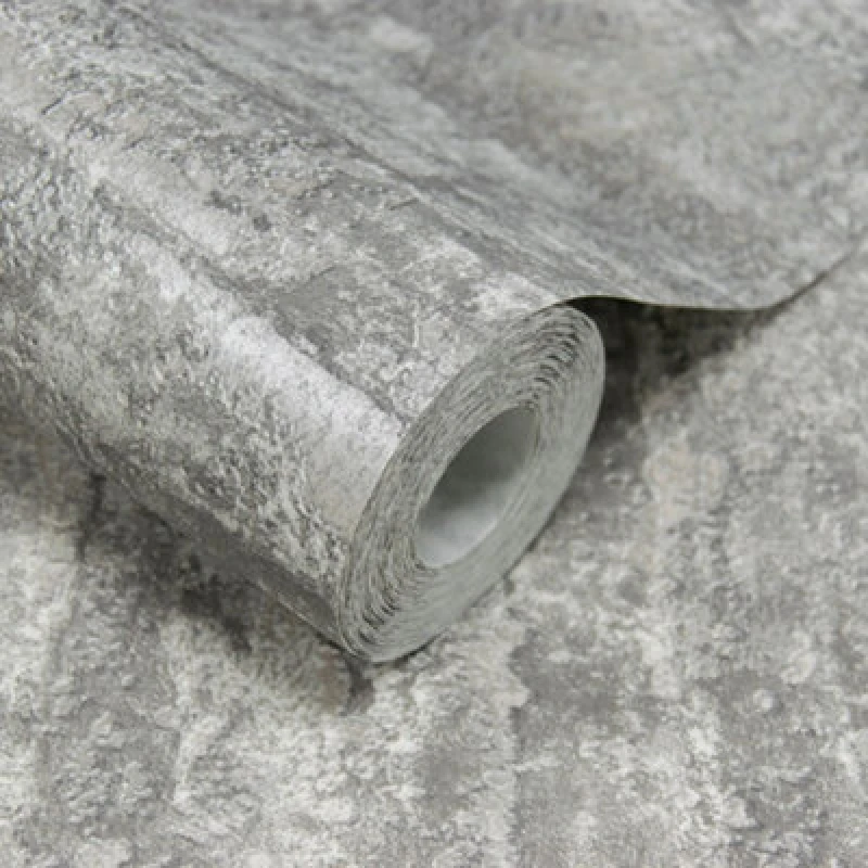 Image of Grandeco Drew Textured Blown Mica Vinyl Wallpaper, Grey