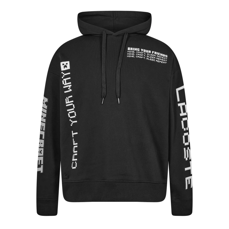 Image of Lacoste Mens Minecraft Hoodie Black male XS