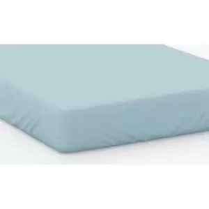 Image of 100% Cotton 200 Thread Count Fitted Sheet Deep 15" Single Pale Blue