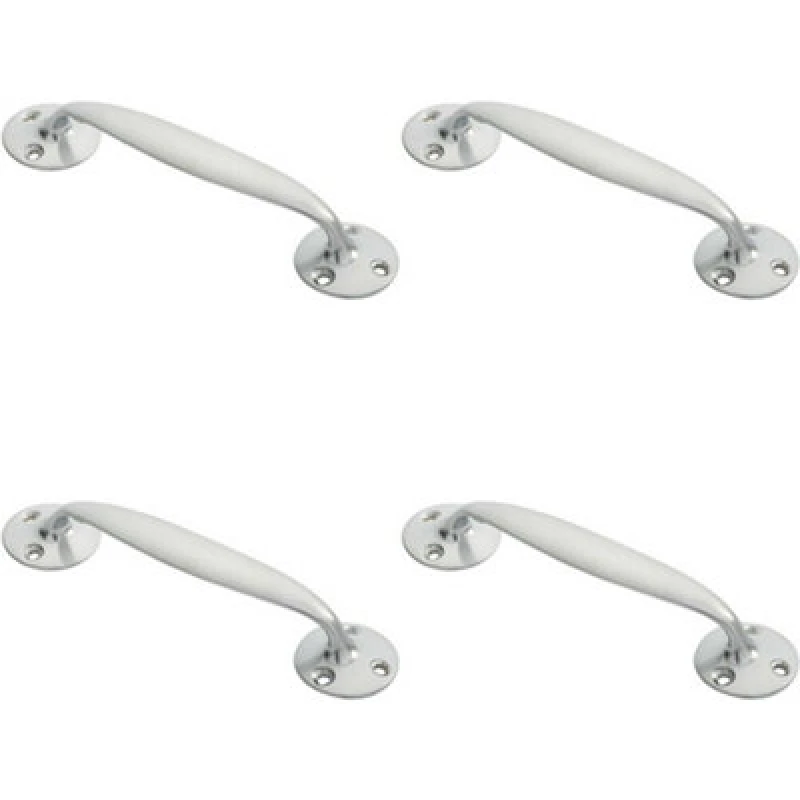 Image of Loops 4x Victorian Bow Shaped Pull Handle 152mm Length 32mm Proj Satin Chrome Multi unisex