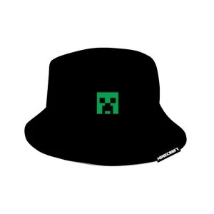 Image of Minecraft - Embroidery Block Face Kid's Unisex Bucket Hat - Black