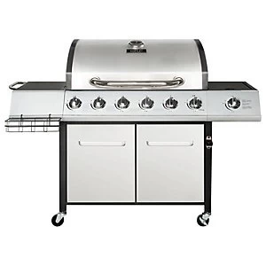 Image of Charles Bentley Premium 6 + 1 Burner Gas BBQ Silver