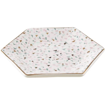 Image of Gozo Ceramic Dish - Gold Finish Rim - Small