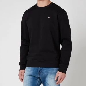 Image of Tommy Jeans Mens Regular Fleece Crewneck Sweatshirt - Black - XL