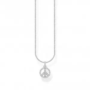 Image of Sterling Silver White Peace Necklace KE2175-051-14-L45V