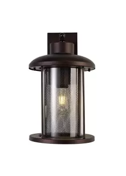Image of Extra Large Wall Lamp, 1 x E27, Antique Bronze, Clear Glass, IP54