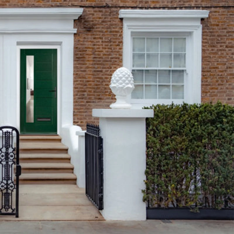 Image of Lacerta Composite Door Monza Green 890mm X 2090mm Open In Left Hand Clear Glass 10 Year Guarantee - Free Delivery & Smart Lock