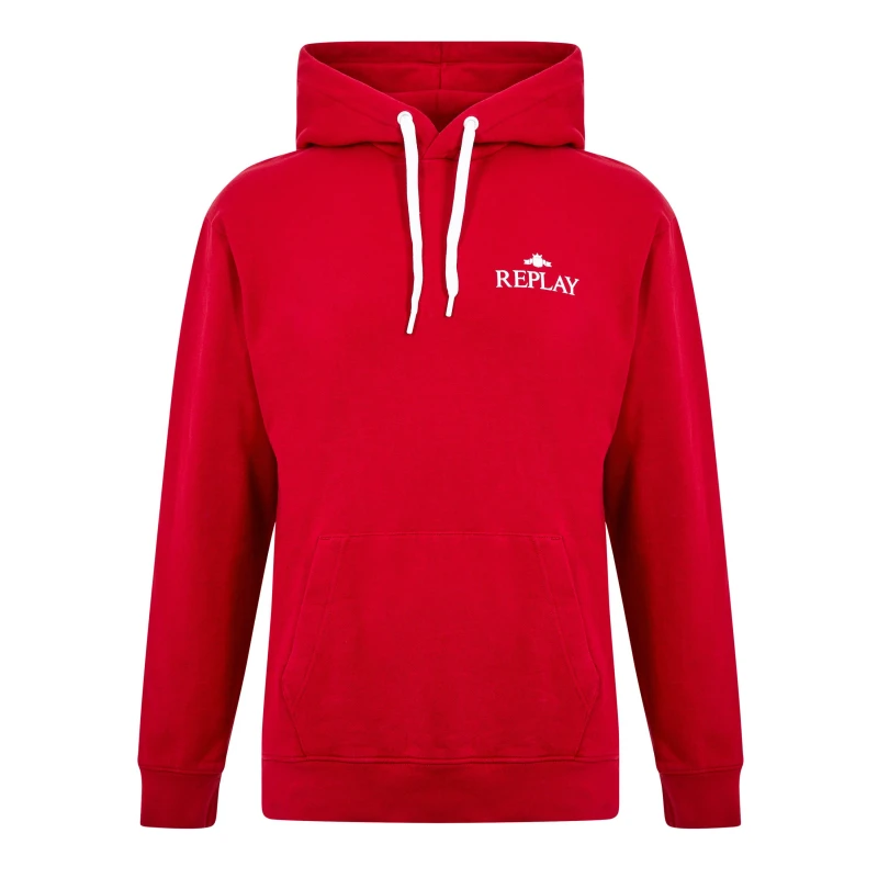 Image of Replay Small Logo Hoodie Red 665 male S