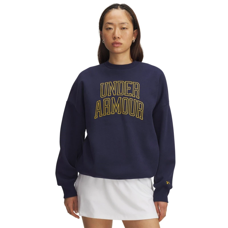 Image of Under Armour Womens Varsity Crew Sweatshirt Crew Sweaters 10 (S) Blue 66109418350