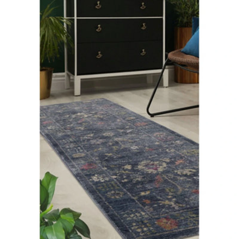 Image of Homemaker Astoria Traditional Runner Blue Berber Rugs 68x235cm Blue 40830718000