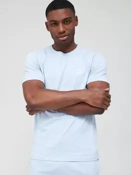 Image of BOSS Tales Small Logo T-Shirt - Blue Size 2XL, Men