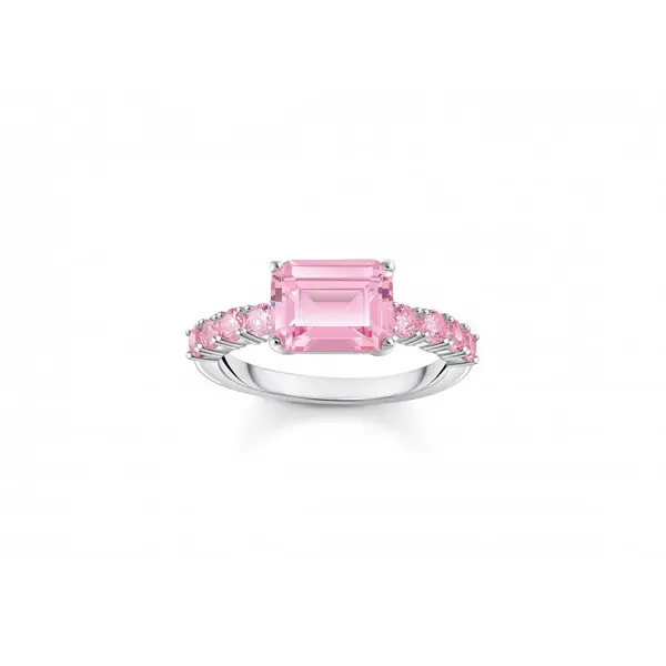 Image of Thomas Sabo Sterling Silver Sterling Silver Pink zirconia Stones Solit
