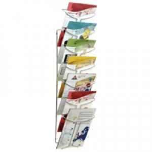 Image of Alba Wall Mounted 7-Tier 7-Pocket Literature A4 Holder Chrome DD7M