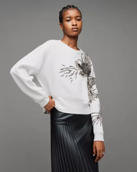 Image of AllSaints Dragon Embellished Separo Sweatshirt