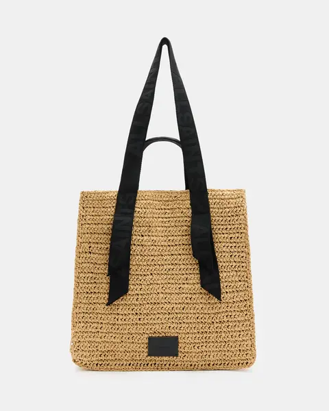 Image of AllSaints Lullah Spacious Straw Tote Bag