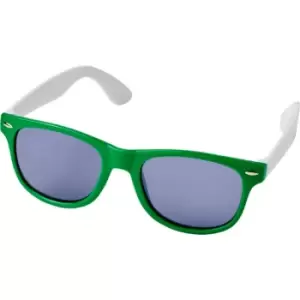 Image of Bullet Unisex Adult Sun Ray Colour Block Sunglasses (One Size) (Green/White)
