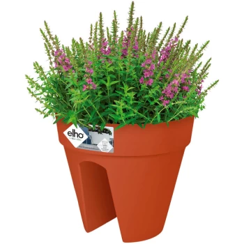 Image of Elho - Flower Pot Loft Urban Balcony Bracket Overflow Pipes Flower Box Balcony Box Railing Terracotta 7,5 Liter (de)