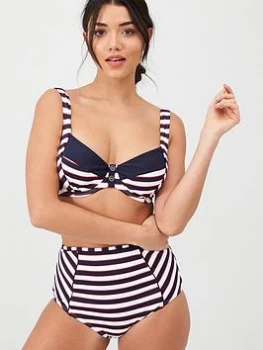 Image of Panache Lucile Balconnet Bikini Top - Navy/Stripe, Navy Stripe, Size 32Ff, Women