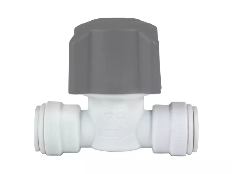 Image of John Guest Plastic Stop Valve 15mm (15STV/2) (Pack of 3) in Grey Grey Unisex