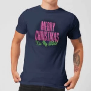 Image of National Lampoon Merry Christmas (Kiss My @$$) Mens Christmas T-Shirt - Navy - S