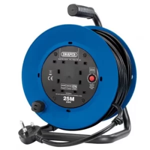 Image of Draper 230V Heavy Duty Industrial Four Socket Cable Reel, 25m