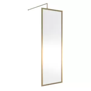 Image of Hudson Reed Full Outer Frame Wetroom Screen 1950x700x8mm - Brushed Brass