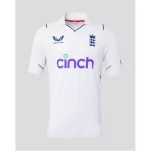 Image of Castore England Cricket Test Shirt 2023 Juniors - White