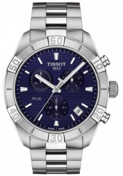 Image of Tissot PR100 Sport Chronograph Blue Dial Stainless Watch