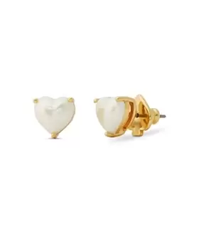 Image of kate spade new york My Love Imitation Pearl Heart Stud Earrings
