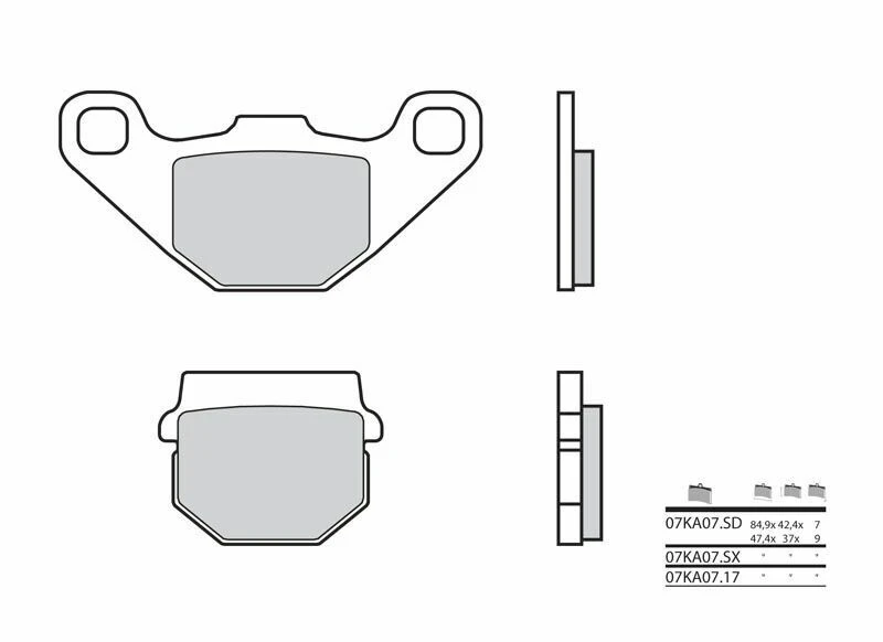 Image of Brembo S.p.A. Street Carbon Ceramic Brake pads - 07KA0717