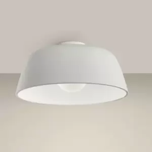 Image of LEDS C4 Miso o433mm Cylindrical Semi Flush Light Large White E27
