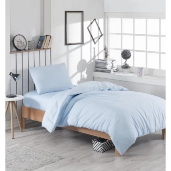 Image of 162ELR08447 Paint - Light Blue Light Blue Single Quilt Cover Set (DE)