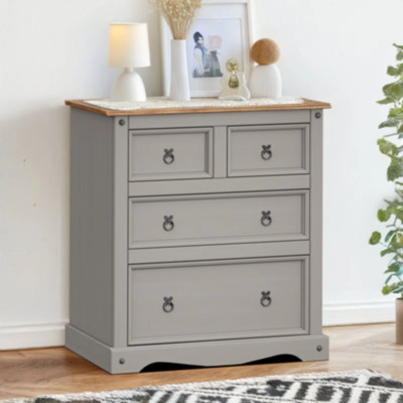 Image of MERCERS FURNITURE Corona Grey Wax Compact 2+2 Chest 5060765291247