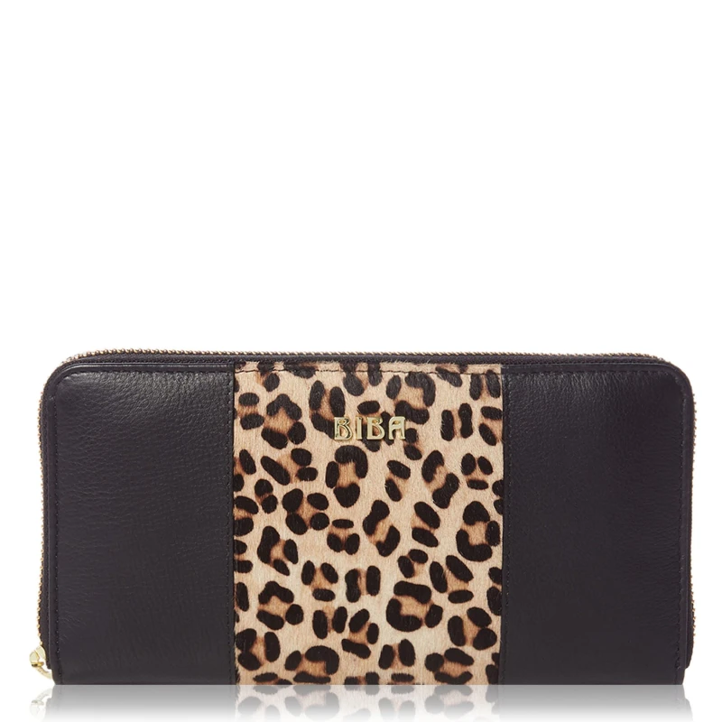 Image of Biba Leather Zip Around Purse Leopard female One Size