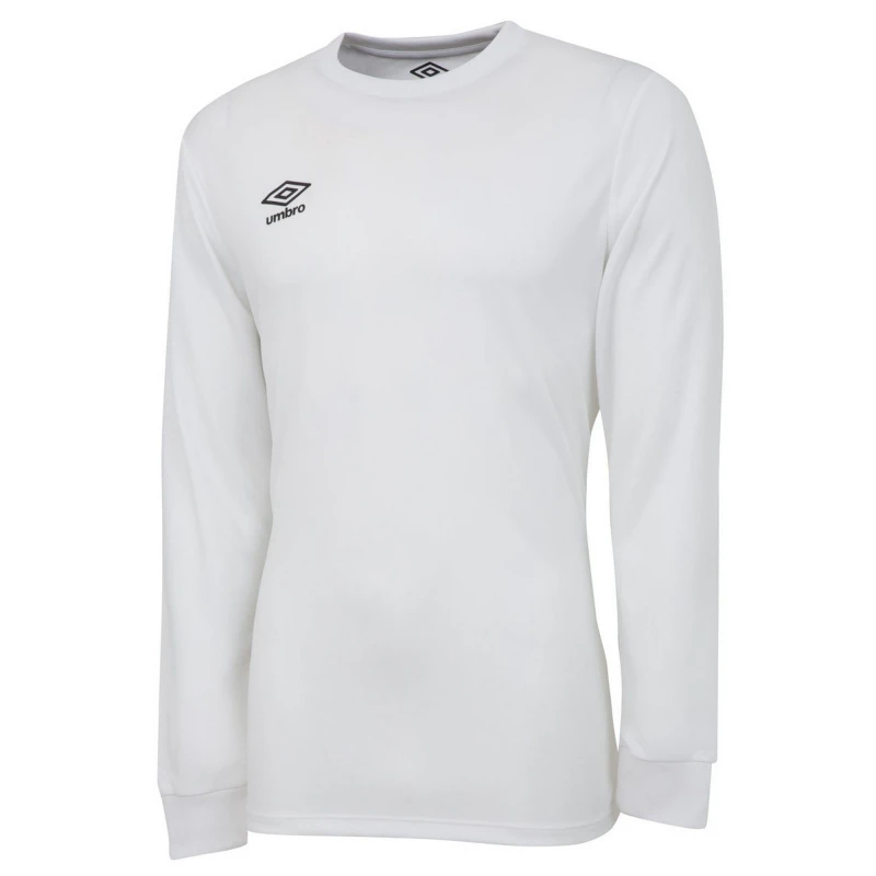 Image of Umbro Club Long-Sleeved Jersey in White Size: 11-12 Years White Unisex 11-12 Years