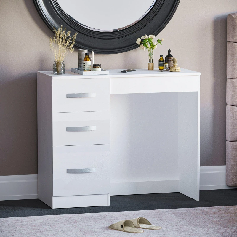 Image of Lassic Vida Designs Hulio 3-Drawer Dressing Table White unisex 3 Drawer
