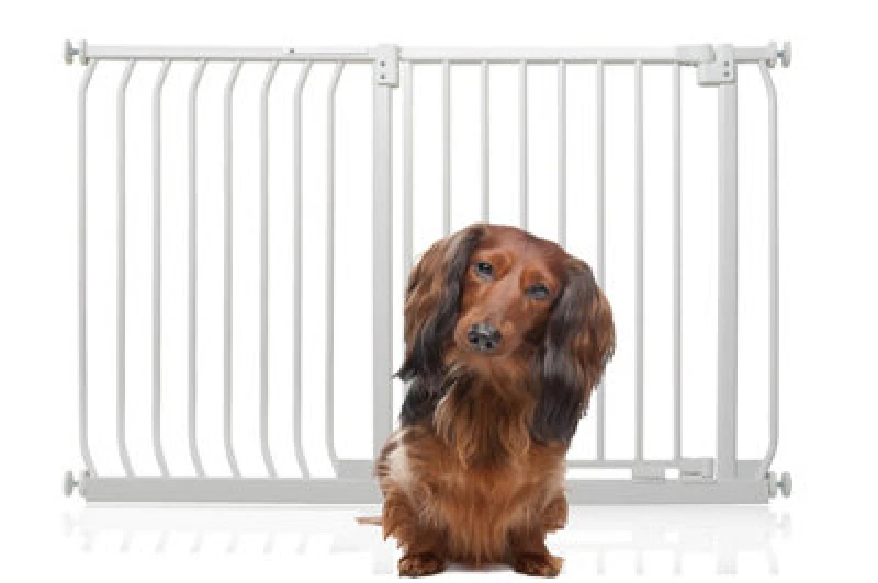 Image of Bettacare Elite Pressure Dog Gate, 125Cm - 134Cm, Matt White, Pressure Fit Pet Gate For Dog And Puppy
