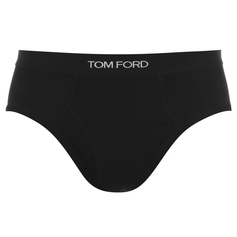 Image of Tom Ford Mens Logo Cotton Briefs Black 002 male Medium