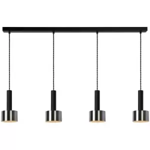 Image of Lucide TEUN - Bar Pendant Light - 4xE27 - Black
