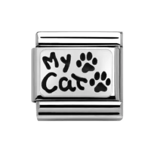 Image of Nomination Classic My Family Silver My Cat Charm