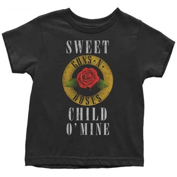 Image of Guns N' Roses - Child O' Mine Rose Kids 2 Years T-Shirt - Black