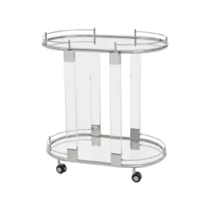 Image of Premier Housewares Trolley Mirror Top Silver Frame