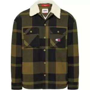 Image of Tommy Jeans Tjm Check Sherpa Lined Overshirt - Green