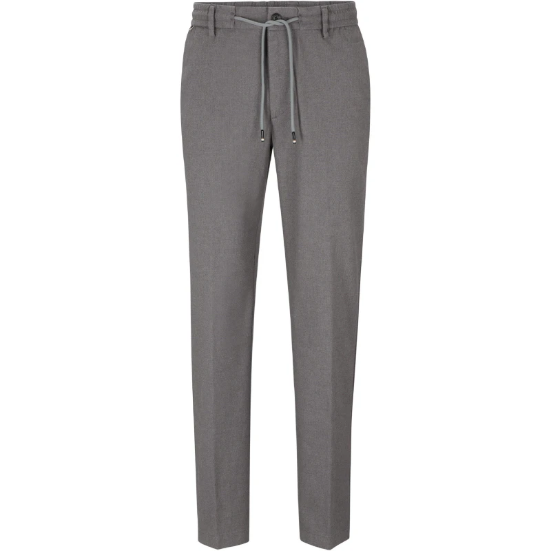 Image of Boss Mens Kane Ds Straight Leg Trousers Silver male 30W R