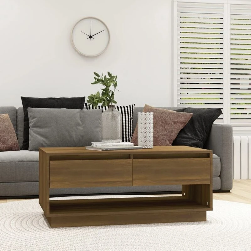 Image of VIDAXL Coffee Table Brown Oak 102.5x55x44cm Engineered Wood Vidaxl 8720286836644