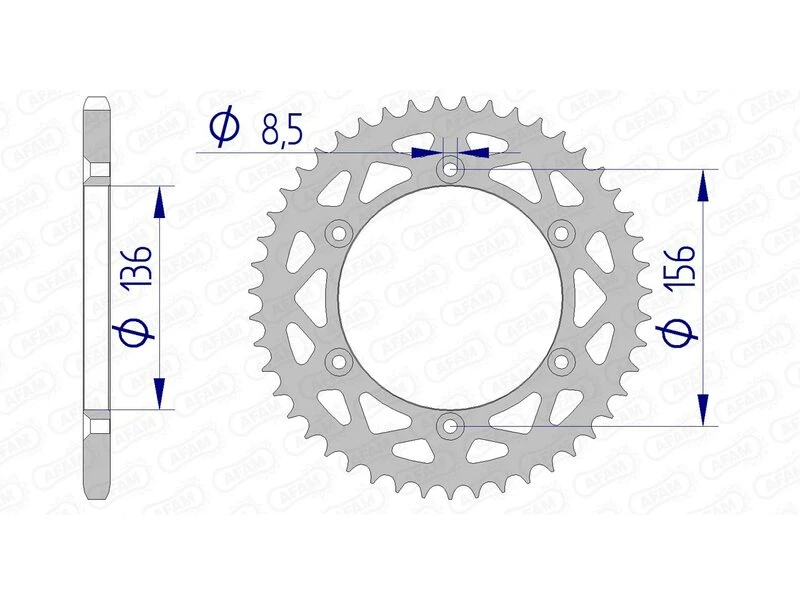 Image of AFAM Aluminium Rear Sprocket 15206 - 520