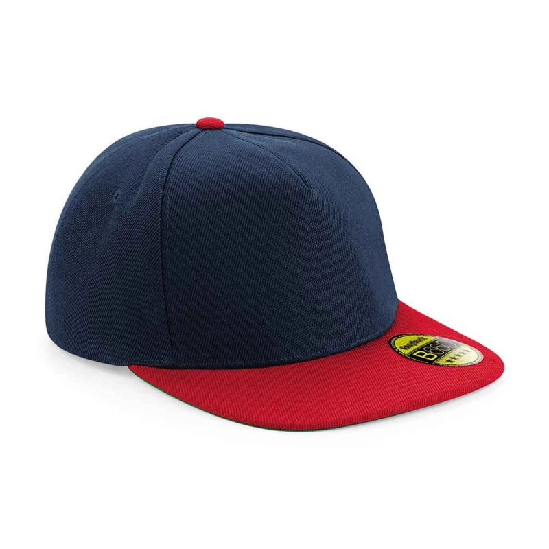 Image of Beechfield Womens Original Flat Peak Snapback Cap in Navy Navy Female One Size
