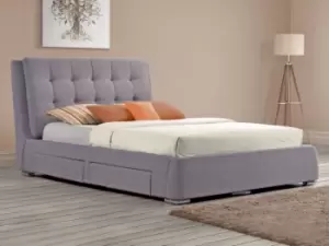 Image of Birlea Mayfair 5ft King Size Bed Grey 4 Drawers Storage Fabric Bed