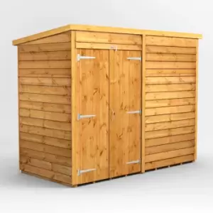 Image of 8X4 Power Overlap Pent Windowless Double Door Shed